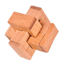 心心相印鲁班锁 木制古典益智玩具 实木诸葛孔明锁 益智烧脑解锁