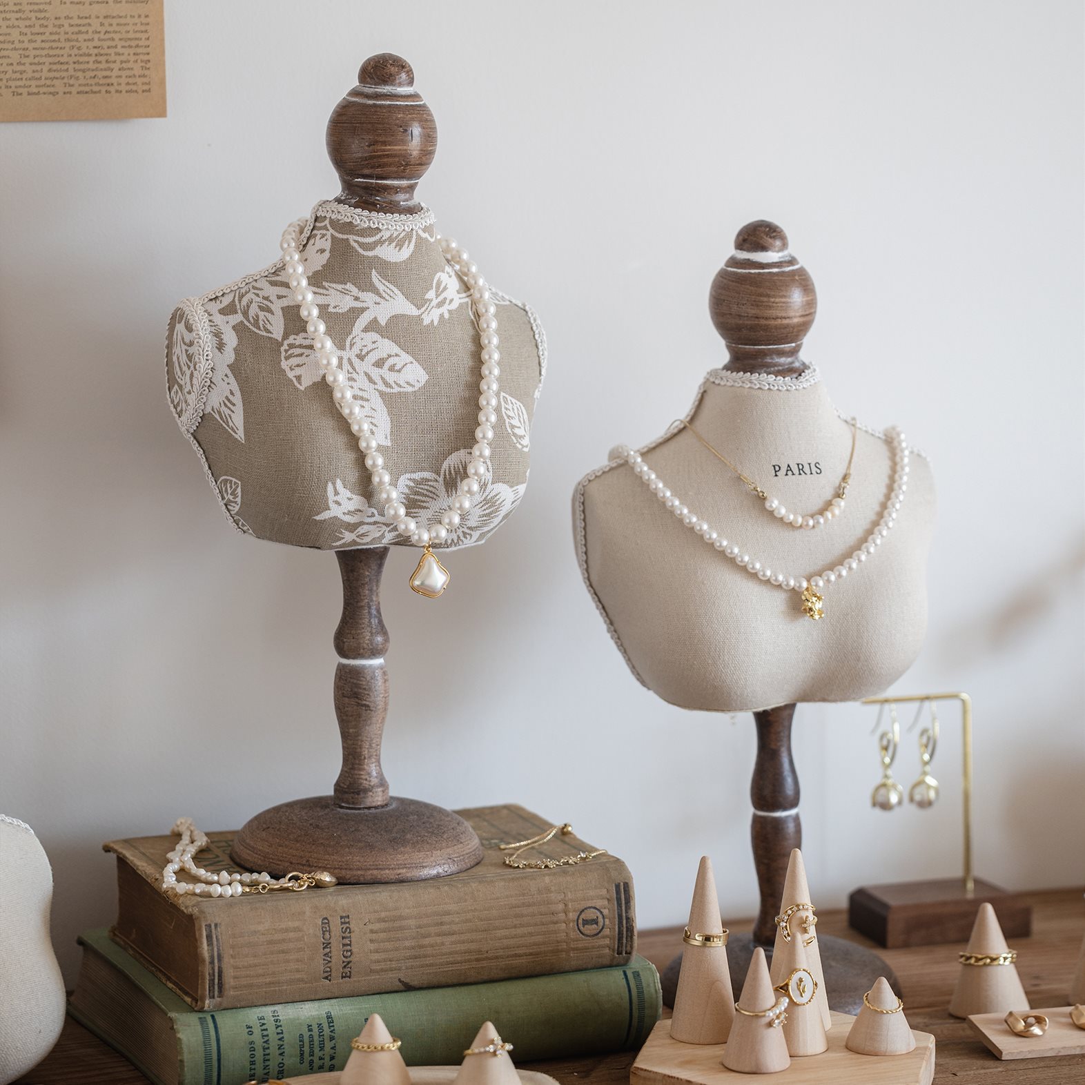 木质项链展示架吊坠首饰架人像模特脖子珠宝陈列直播道具饰品架