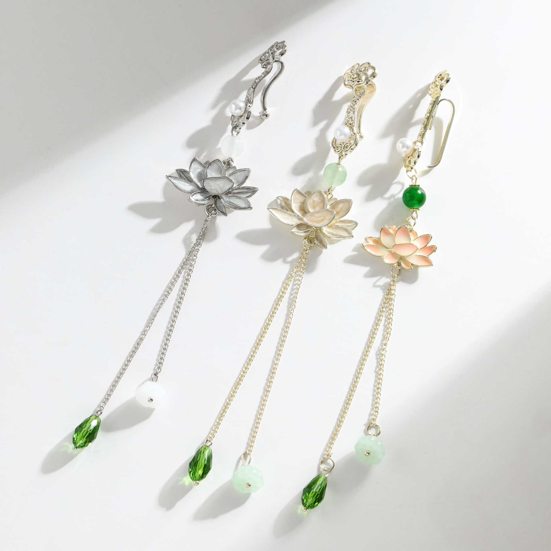 古风胸针中国风莲花荷花胸花旗袍压襟扣流苏复古挂件国风衣服配饰