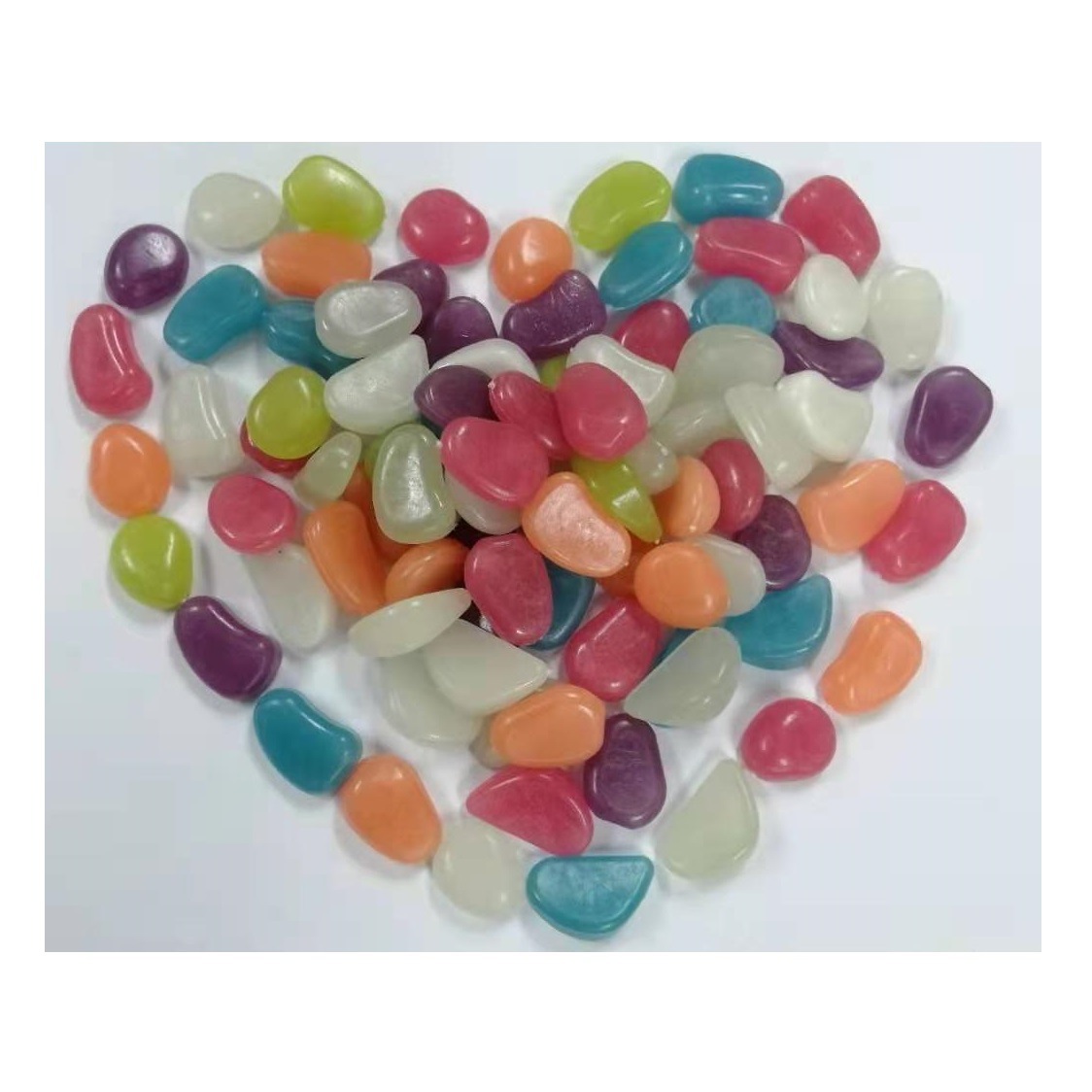 人造夜光石树脂超亮发光石子鱼缸造景 水族箱 鹅卵石发光石批发,微商