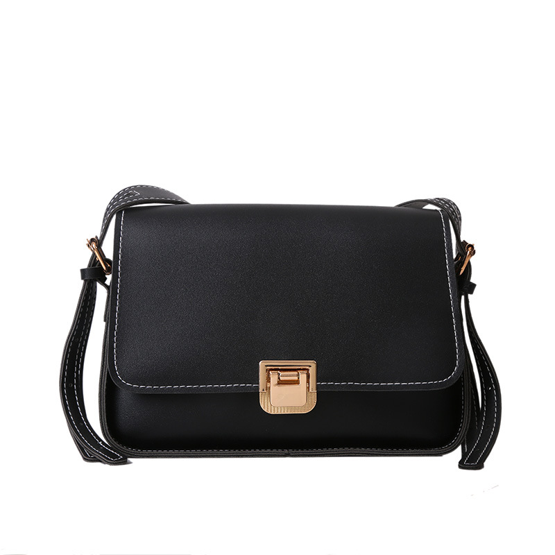 Blue Cool Vintage Small Solid Color Square Bag 2021 Winter New Simple Crossbody Shoulder Bag Casual Women's Twist Lock Bag