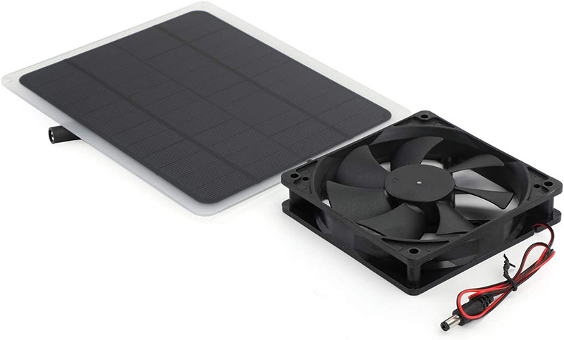 跨境热销太阳能板风扇套装 便捷户外太阳能板散热降温光伏板风扇