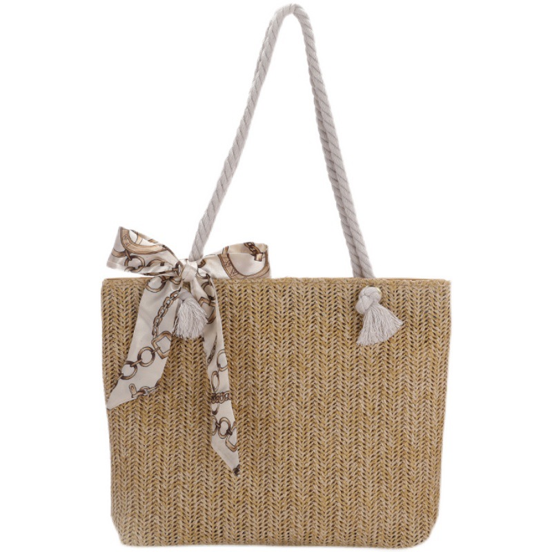 Summer Straw Woven Bag Women's 2021 New Korean Style Artistic Fashion Woven Bag Vacation Style Beach Shoulder Handbag