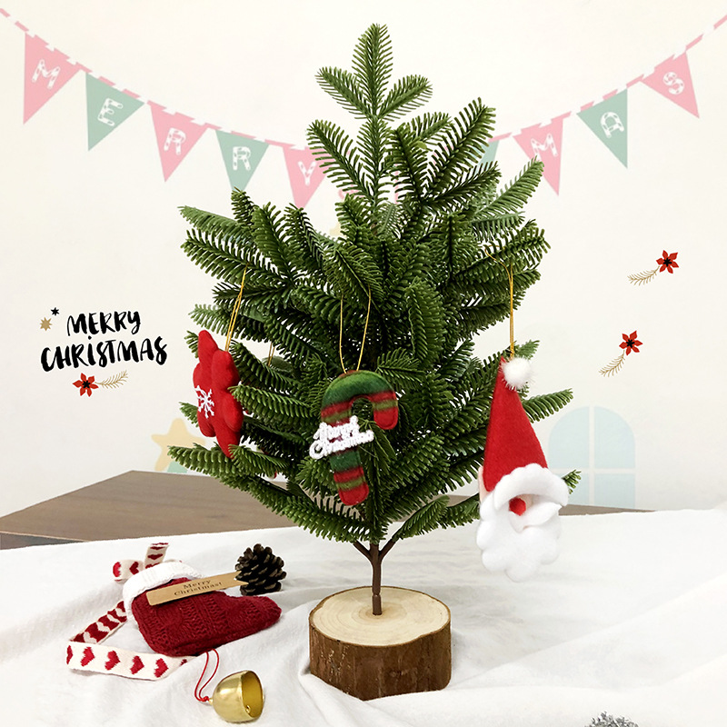 仿真植物圣诞树 迷你松针树人造绿色松树圣诞节摆件拍摄道具布置