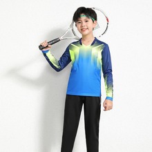 长袖1882B款童装单上衣羽毛球网球乒乓球服运动球衣训练比赛队服