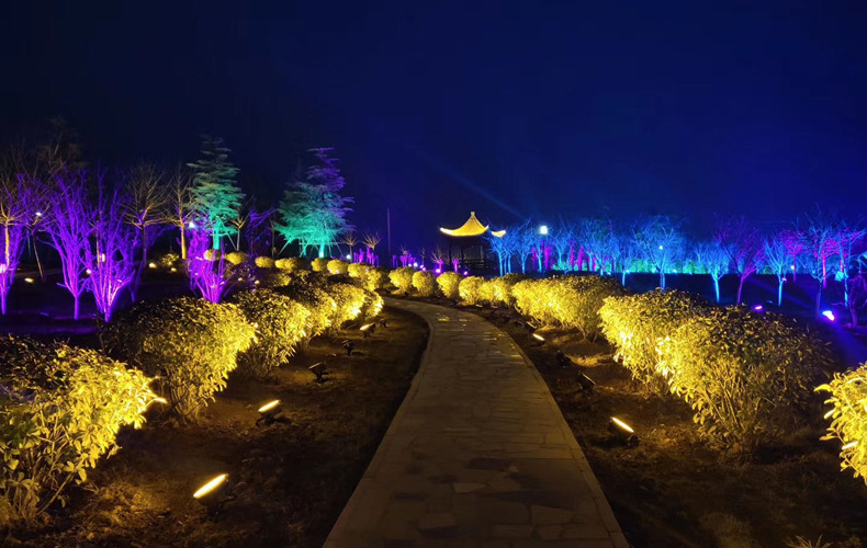 led链条抱树灯户外dc24v园林抱箍灯无限拼接射柱灯12w投射照树灯