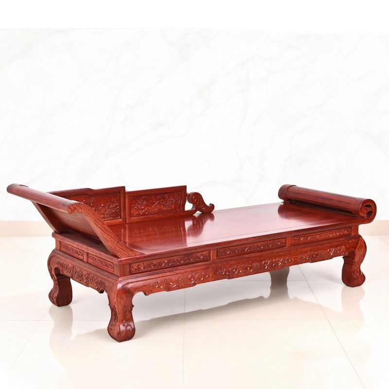 红木家具缅甸花梨木贵妃床贵妃椅实木中式美人榻午休沙发床太妃椅