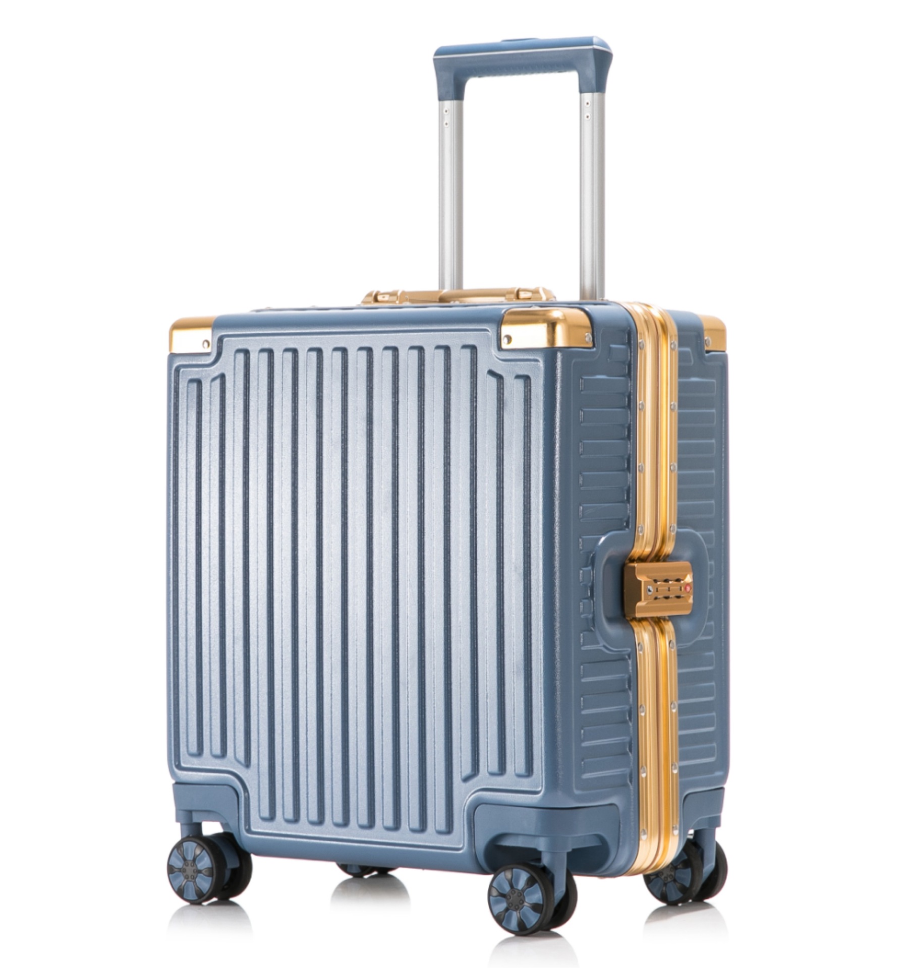 轻便款行李箱女18寸静音轮万向轮密码拉杆箱铝框旅行箱男登机箱