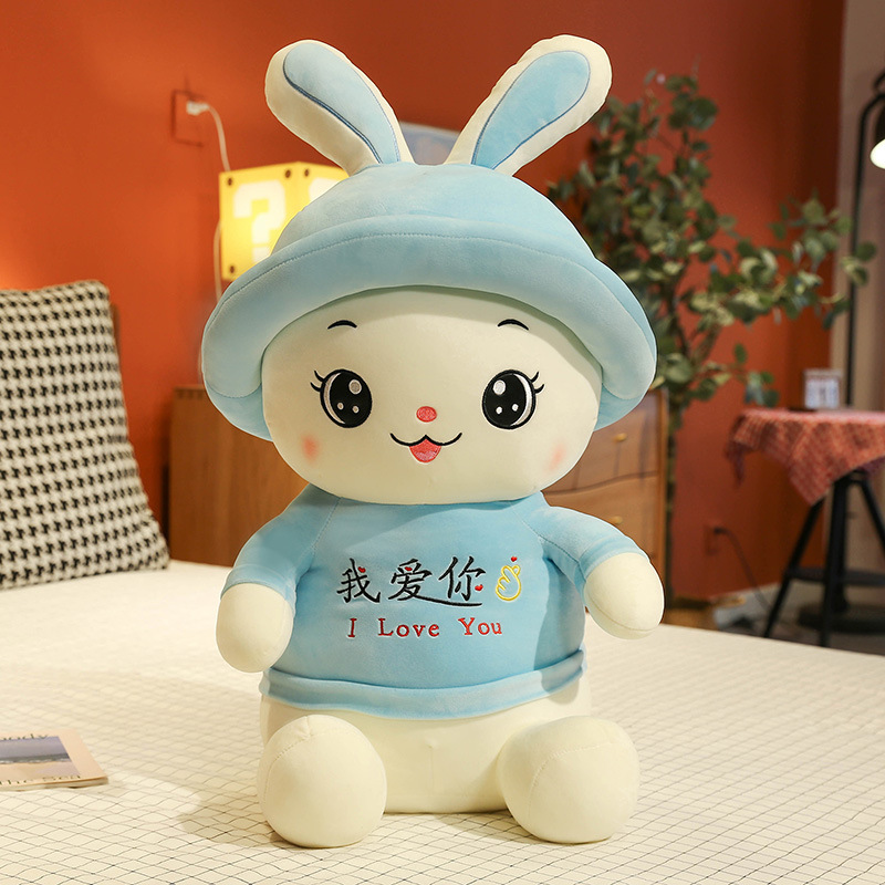 Soft and Adorable Love You Rabbit Plush Toy Doll Cute Rabbit Teenage Girls' Dolls Pillow Doll Children's Birthday Gifts