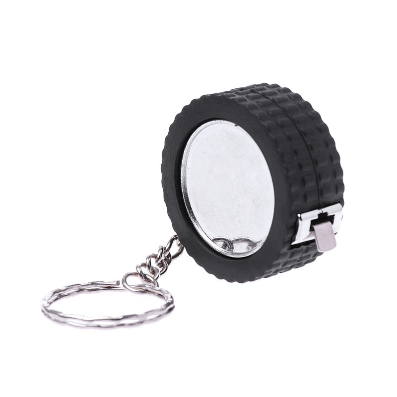 Factory Supply Plastic Tape Keychain Car Tire Tape Measure 1 M Tire Steel Tap Keychain