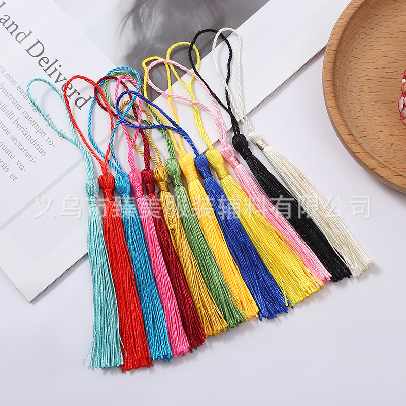 8cm rayon pull ring tassel coil small tassel sub chinese knot bookmark accessories wholesale manufacturers wholesale