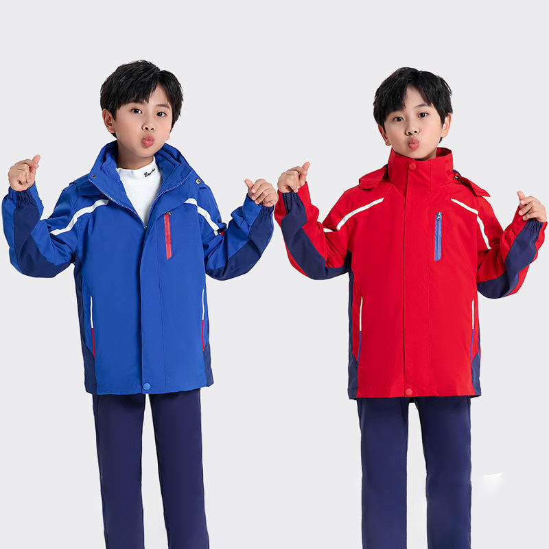 小学生校服冬季冲锋衣三件套幼儿童园服套装男女初高中班服加绒厚