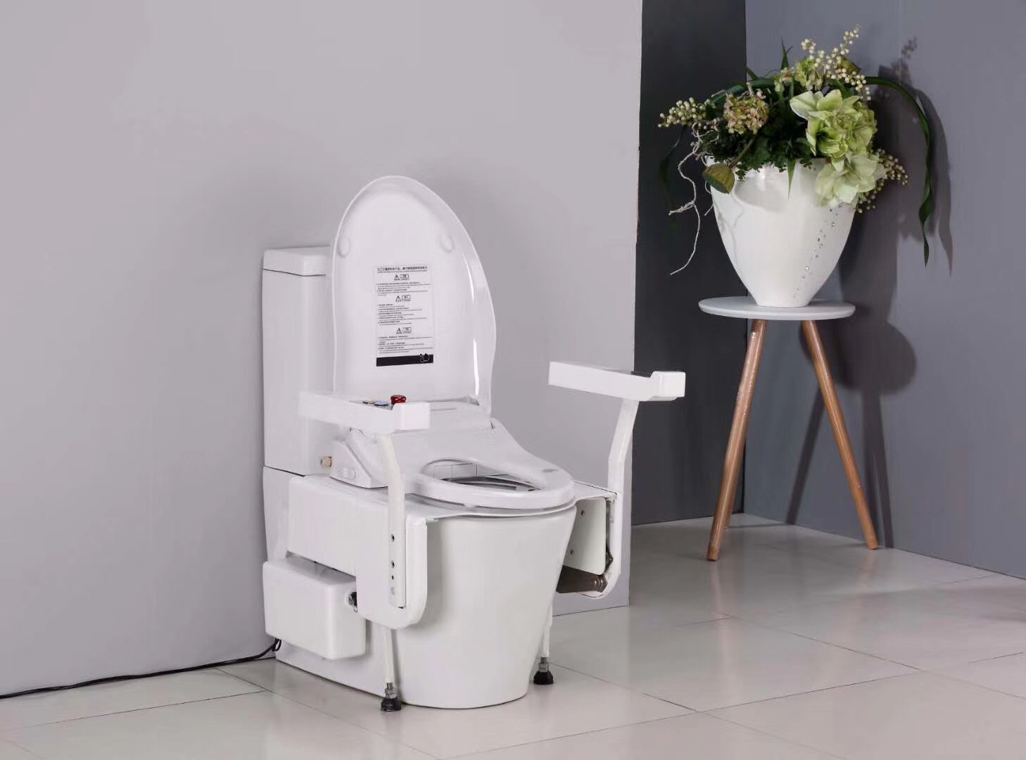 智能马桶扶手升降马桶报警移动式座便辅助器