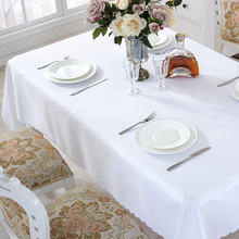 纯色长方形会议桌布白色桌布布艺定 制地推台布酒店餐厅饭店圆桌
