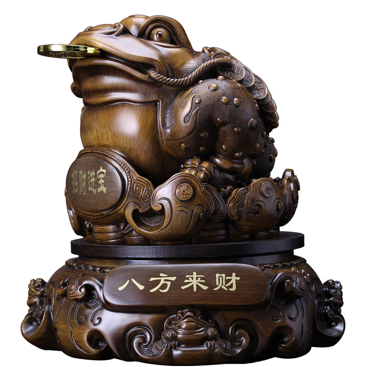 八方来财金蟾旋转富贵金蝉开业礼品摆件招财进宝店铺收银吧台摆设