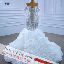 2023新款外贸婚纱礼服 中东跨境新娘结婚包肩水钻婚纱厂家货源