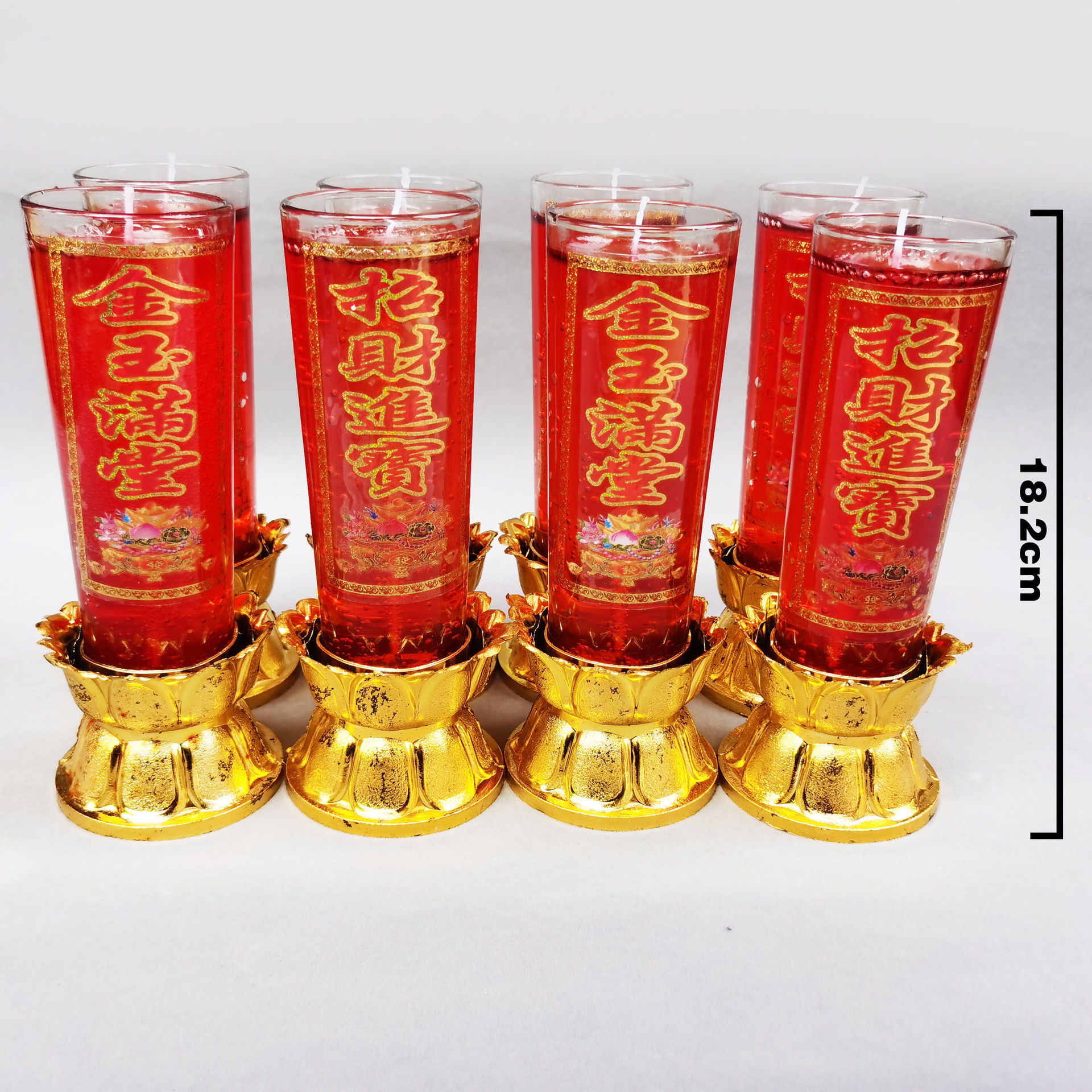 福慧水晶无烟蜡烛防风玻璃杯对烛莲花底座供佛拜神烛家用节日用烛