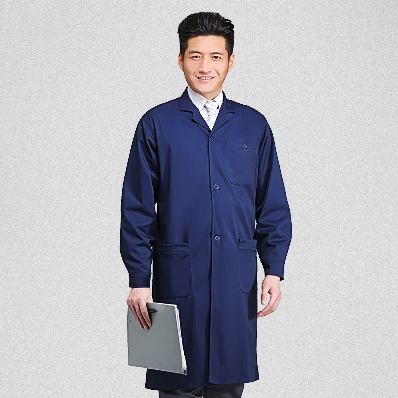 蓝大褂工作服 男女士实验室大褂子长款搬货搬运工衣服 耐磨长大褂