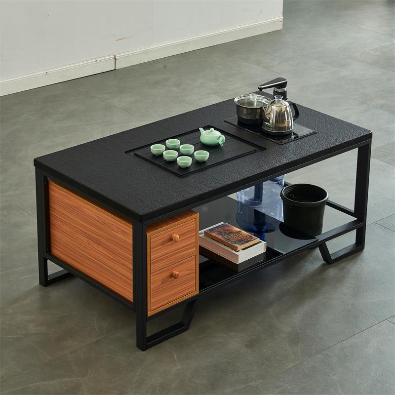 办公室商务接待茶几组合套装简约火烧石自动上水一体功夫茶台茶桌
