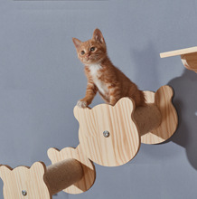 猫爬架壁挂式实木猫窝树猫墙壁式跳台抓柱板木质墙上太空舱猫抓柱