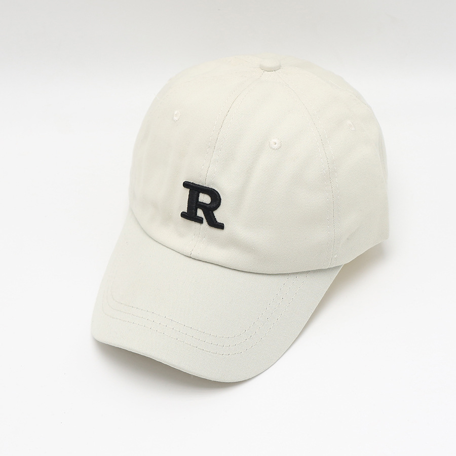 R Standard Peaked Cap Female Korean Style Baseball Cap Trendy Face-Looking Small Female Spring and Autumn Summer Casual Hat Men's Hot Wholesale