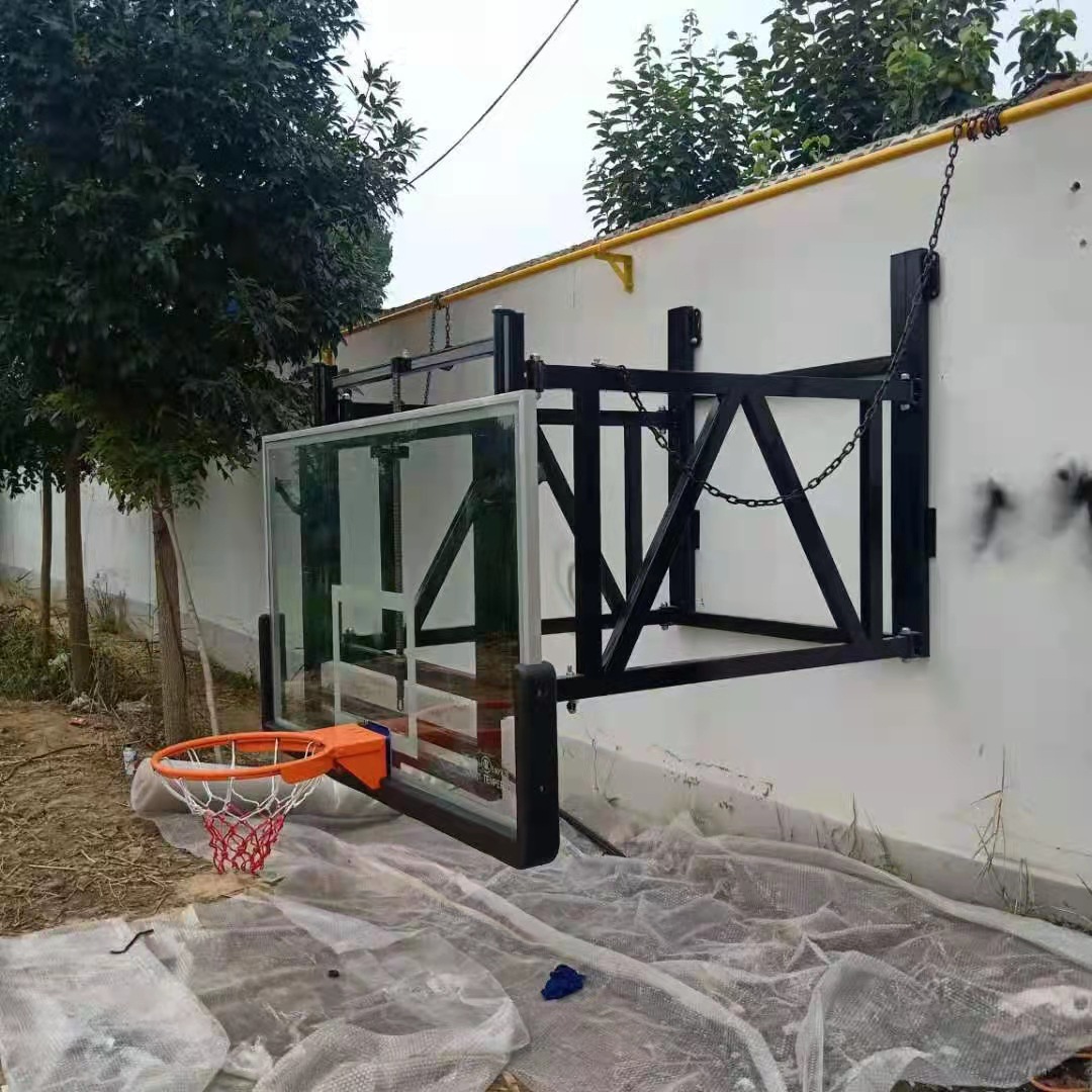 室内体育馆房顶可折叠悬空篮球架天花板电动吊顶篮球架