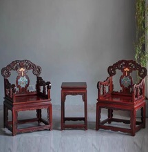印度小叶紫檀檀香紫檀三件套太师椅打座椅南官椅宝座红木家具