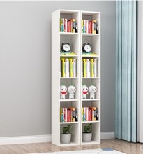 8BWI层高可调节加厚简易A4书柜储物柜收纳格子柜书架木质小柜子窄
