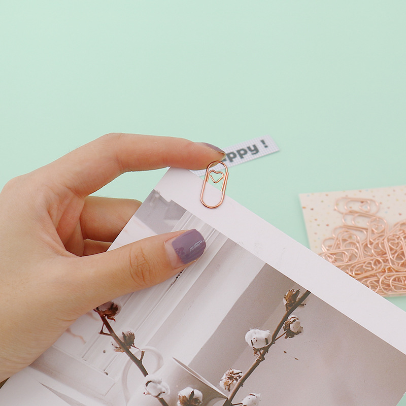 桃心迷你回形针小号可爱心文具书签手账装饰曲别针少女心回型针