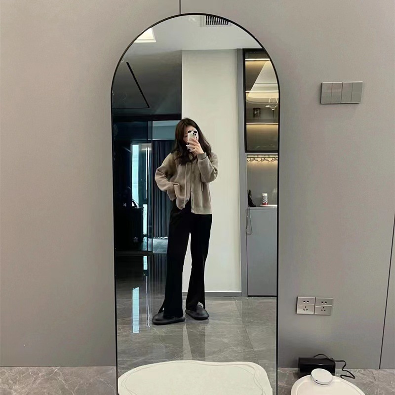 镜子全身穿衣镜轻奢服装店试衣镜显瘦家用衣帽间舞蹈大落地 镜ins