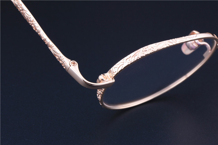 印花压纹 纯银眼镜架 复古圆框眼镜女 925纯银眼睛框 圆形眼镜男