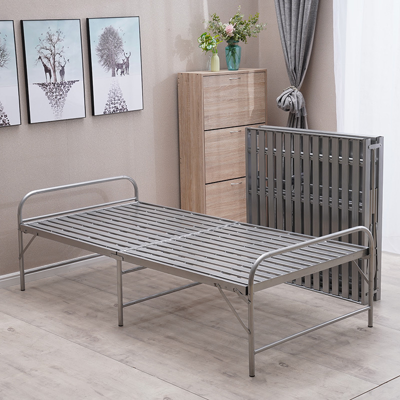 批发钢丝床单人折叠床加固双丝弹簧软床午休简易陪护铁行军床简约