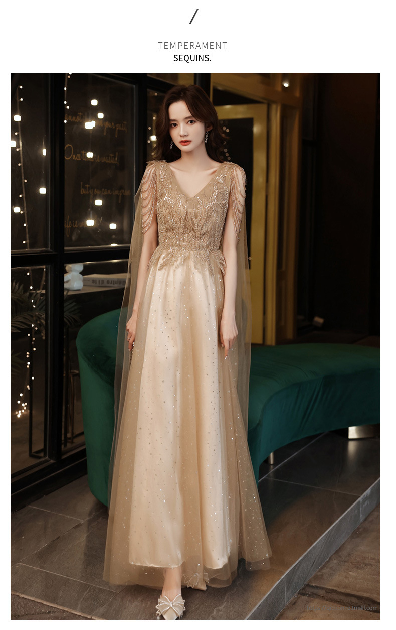 婚礼宴会晚礼服女2020新款大气质年会聚会长裙艺考优雅小众长裙