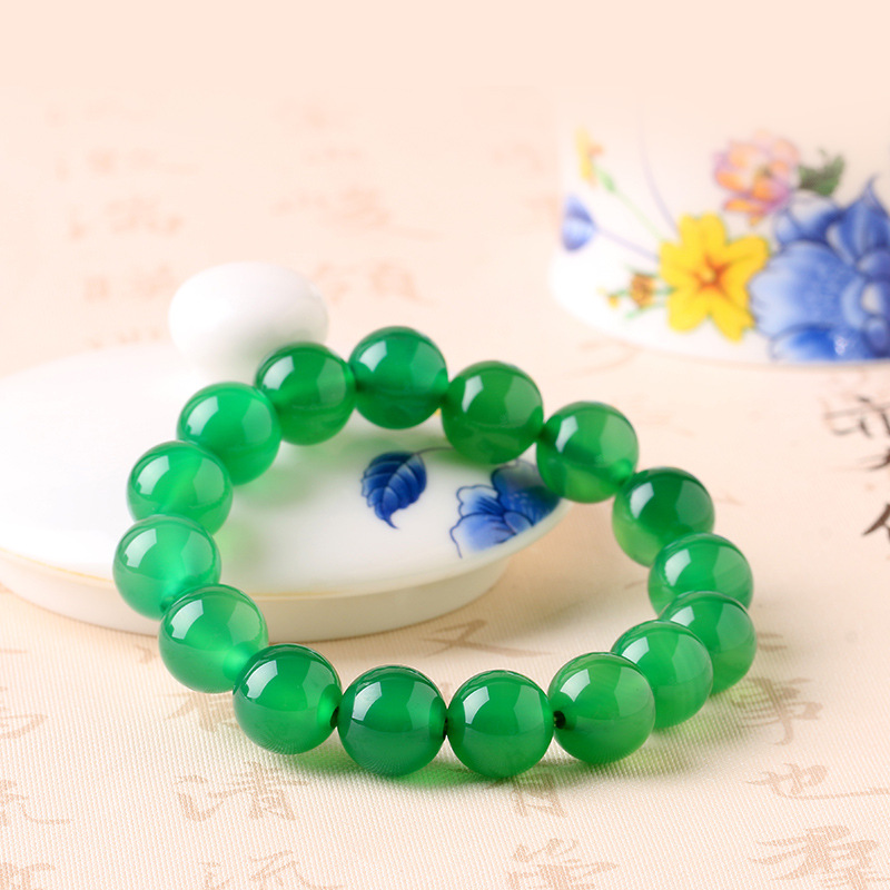 天然帝王绿玛瑙手串佛珠2021年新款情侣轻奢玉髓手链