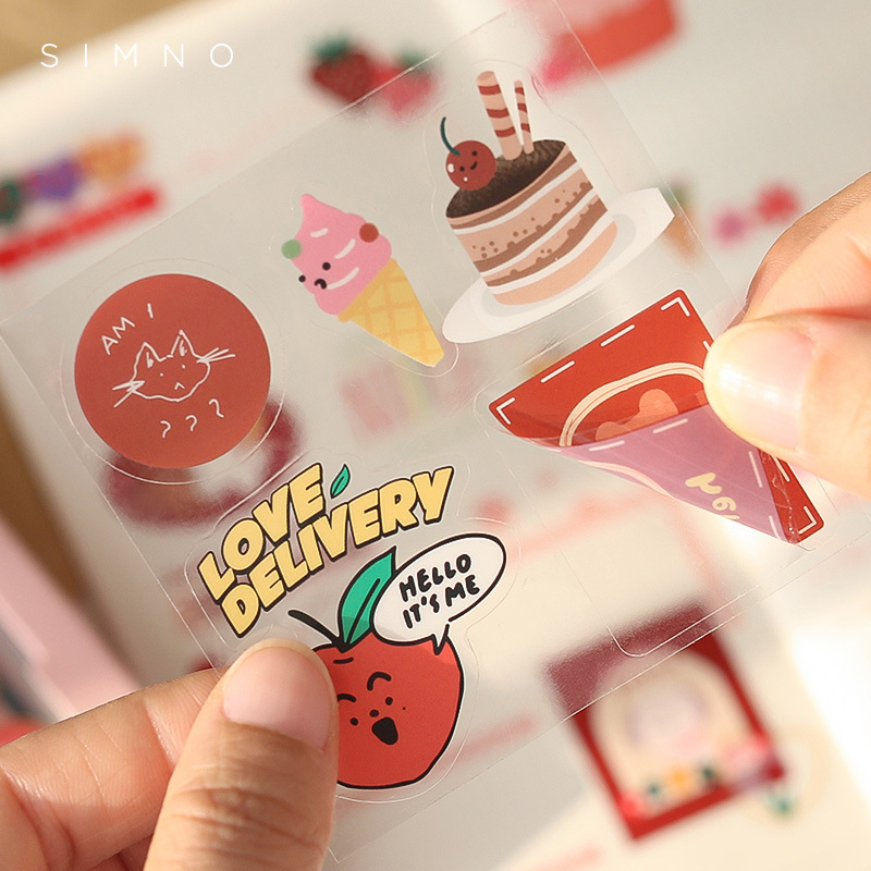 张帐贴账本贴纸套装可爱卡通儿童女孩贴画透明水杯机壳粘贴装饰小