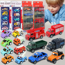 摆摊玩具夜市爆款儿童合金玩具车仿真回力警车消防小汽车模型男孩