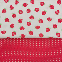 小草莓 纯棉斜纹布料 全棉床品手工宝宝布娃衣玩具面料里布
