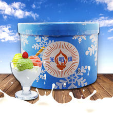 光明大桶冰淇淋3kg挖球雪糕3公斤香草草莓冰激凌餐饮商用冷饮