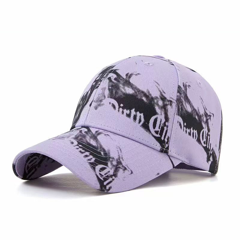 Cross-Border Clouds Graffiti Letter Baseball Cap Korean Style Cotton Casual Fashion Peaked Cap Men's and Women's Outdoor Sun Hat