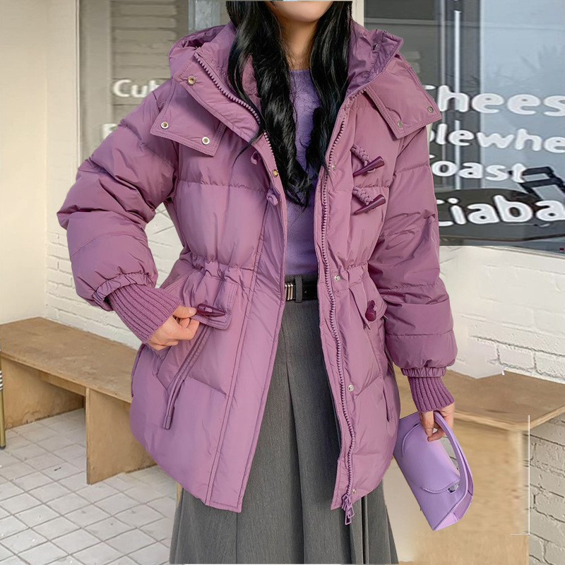 羽绒服女士短款2024年新款韩版女装秋冬季高端90绒白鸭绒服批发