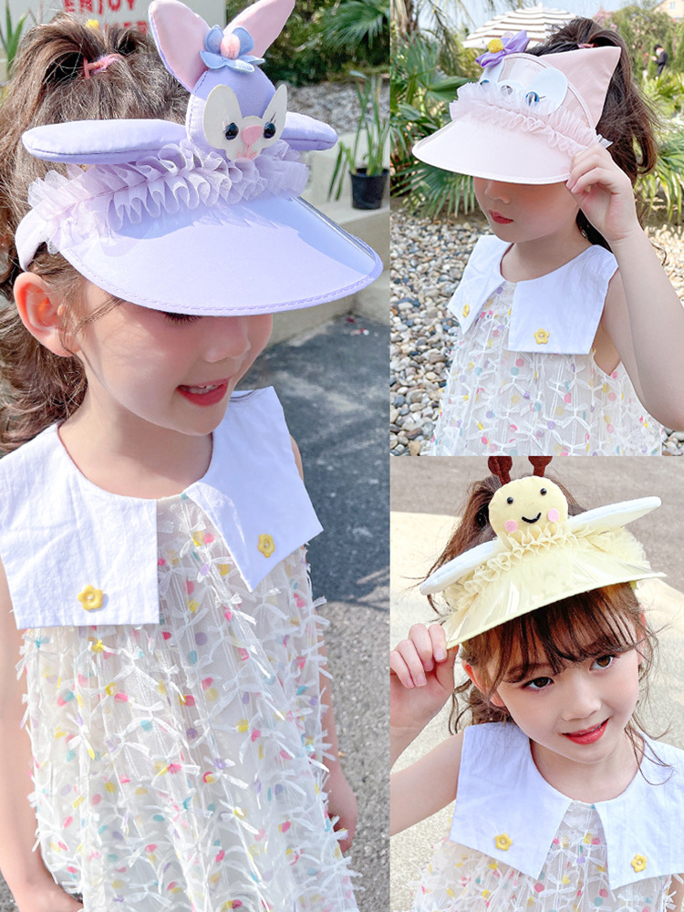 夏季儿童防晒太阳帽小女孩遮阳帽子2022新款鸭舌帽宝宝空顶凉帽