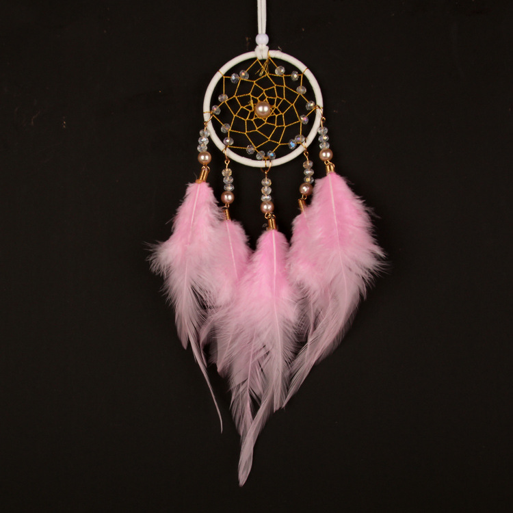 New Creative Car Car Pendant Dreamcatcher Mori Style Feather Rearview Mirror Decoration Holiday Gift Birthday Gift