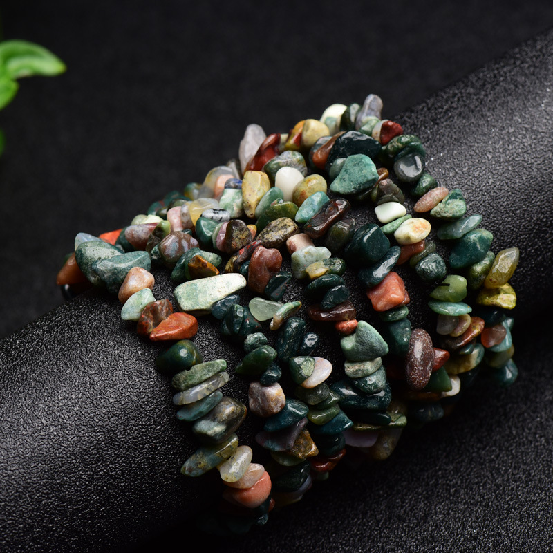 天然印度玛瑙碎石手链多种颜色不规则水晶碎石手串女手链弹力手链