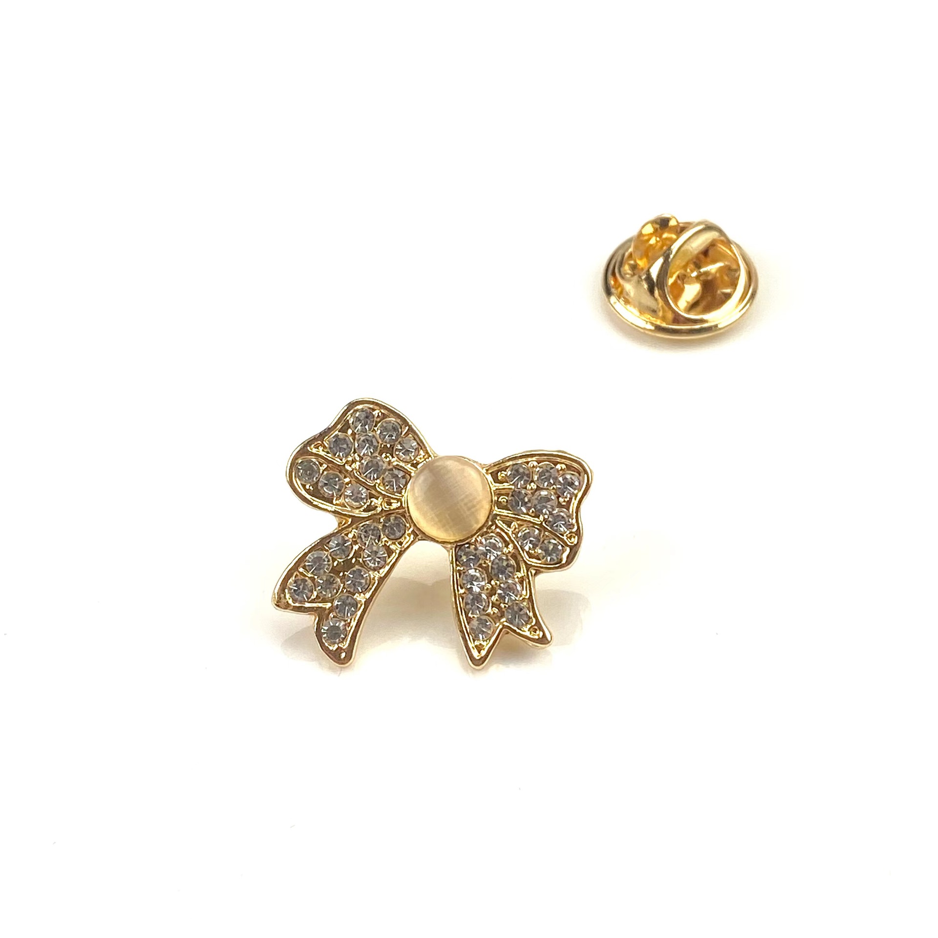 Opal Bow Brooch Female Cute Japanese Anti-Exposure Personality All-Match Pin Fixed Clothes Trendy Collar Pin