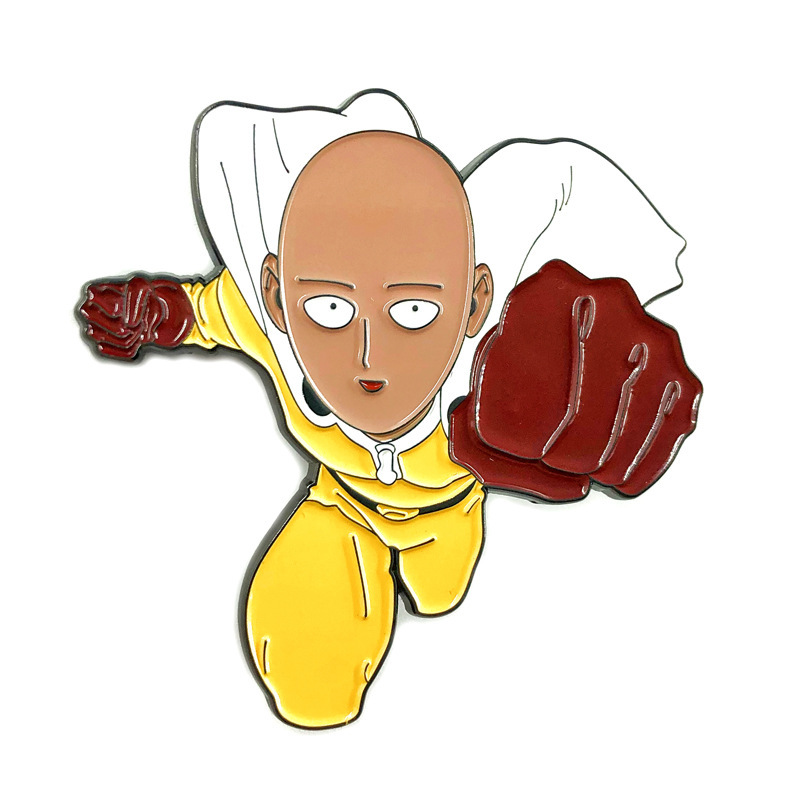动漫周边 一拳超人 埼玉老师动画版金属徽章卡通胸针 二次元饰品
