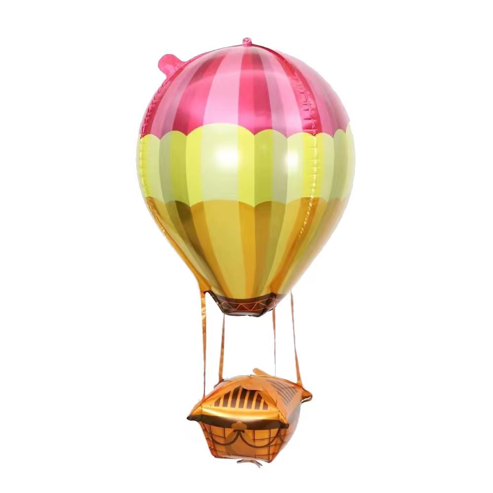 Cross-Border New Arrival 4D Hot Air Balloon Shape Children's Birthday Party Decoration Aluminum Film Balloon Activity Festival Layout Wholesale