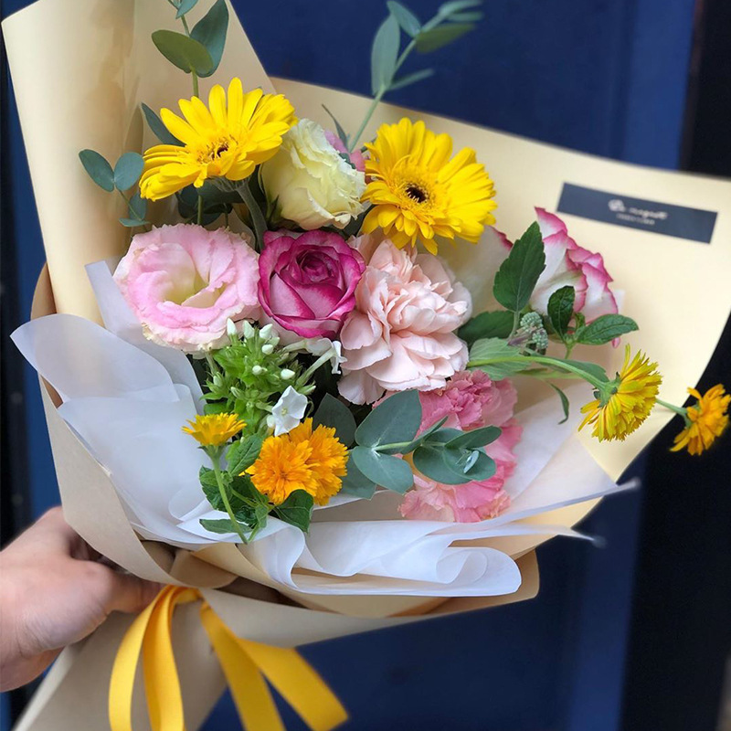 向日葵鲜花花束包花纸纯原色牛皮纸礼品diy手工礼物包装材料花店