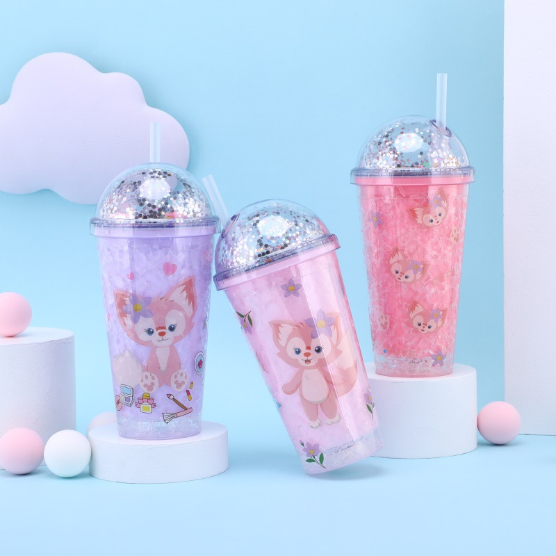 Creative Cute Cartoon Plastic Cup Large Capacity Portable Personality Ice Cup Summer Portable Straw Cup Wholesale