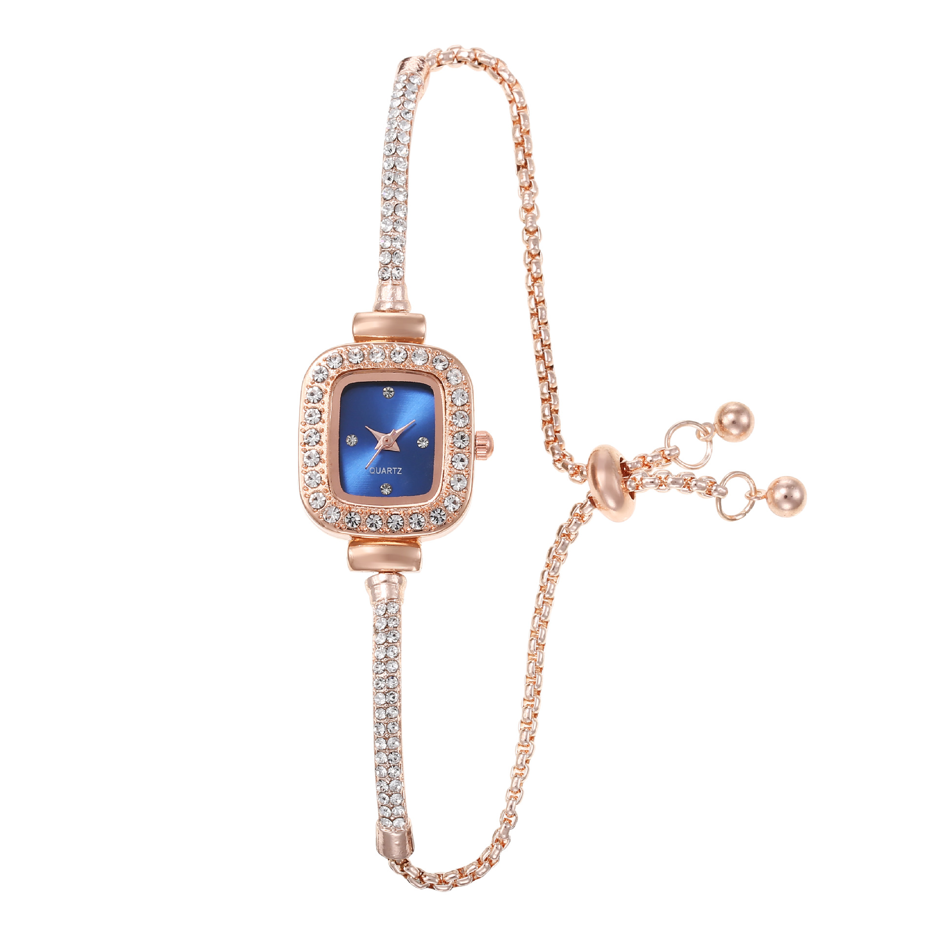 New Fashion Diamond Square Women's Watch Free Adjustment Bracelet Watch Women's Quartz Watch Wholesale