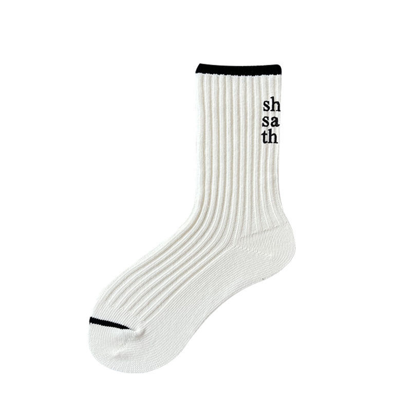 Korean Shesaidthat Socks Ins Style Japanese Joint Fashion Brand Xiaohongshu Double Needle Thick Thread Couple Socks for Men and Women